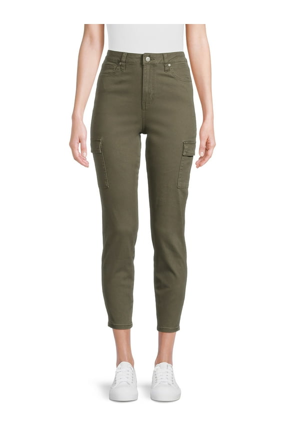 Juniors Ankle High Rise Cargo Skinny Jean