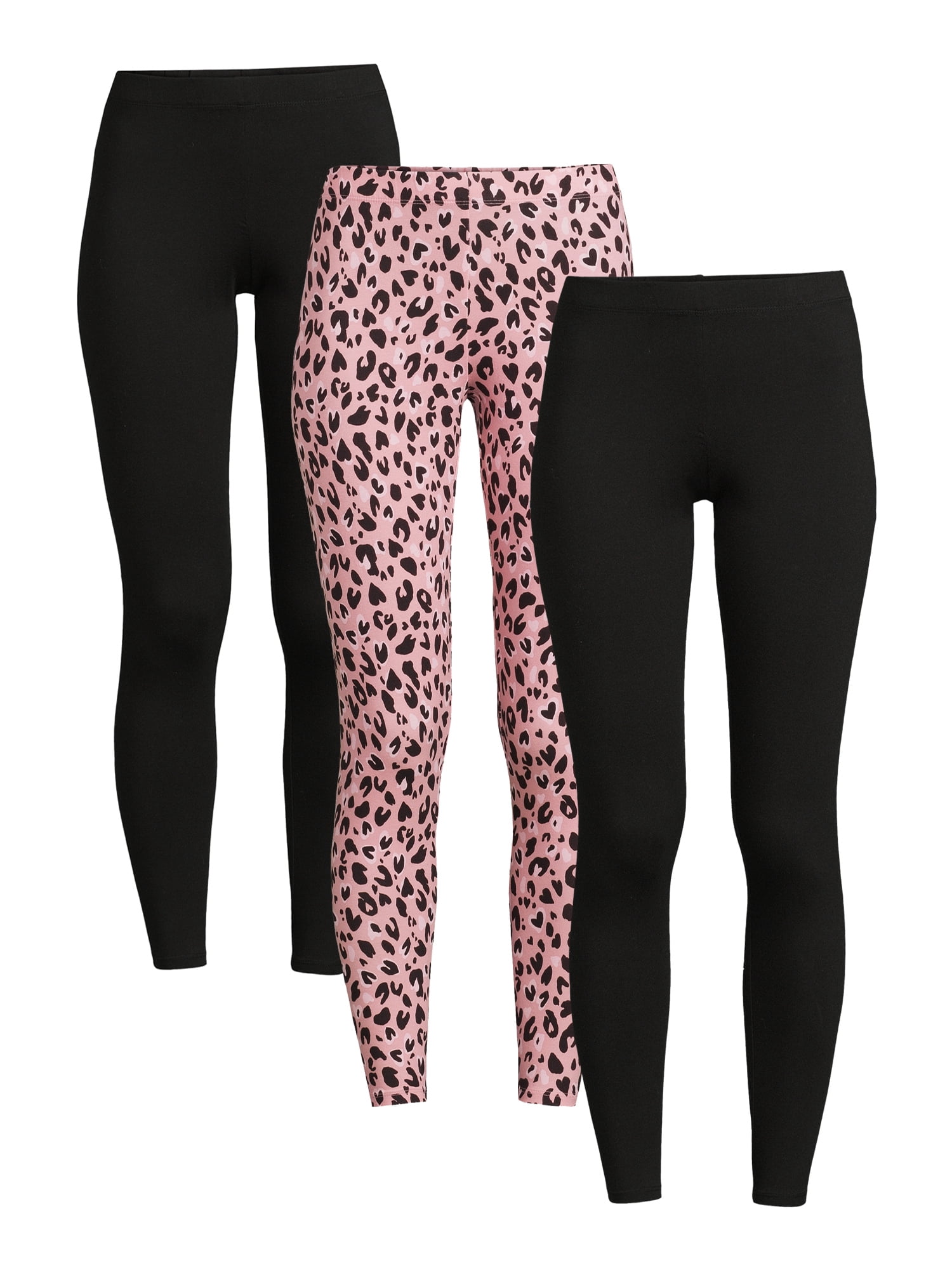 No Boundaries Juniors’ Ankle Leggings, 3-Pack
