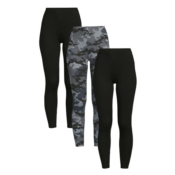 No Boundaries Juniors Ankle Leggings, 3-Pack