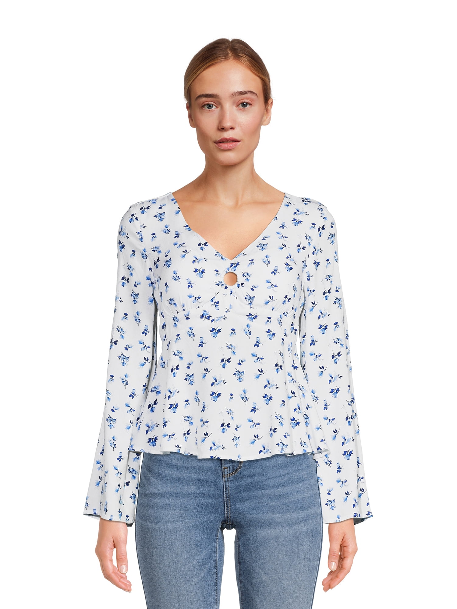 No Boundaries Juniors Baby Doll Top with ORing, Sizes XS XXXL