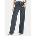 thumbnail image 1 of No Boundaries Mid-Rise Baggy Wide Leg Jeans, 31.5'' Inseam, Women's, 1 of 5