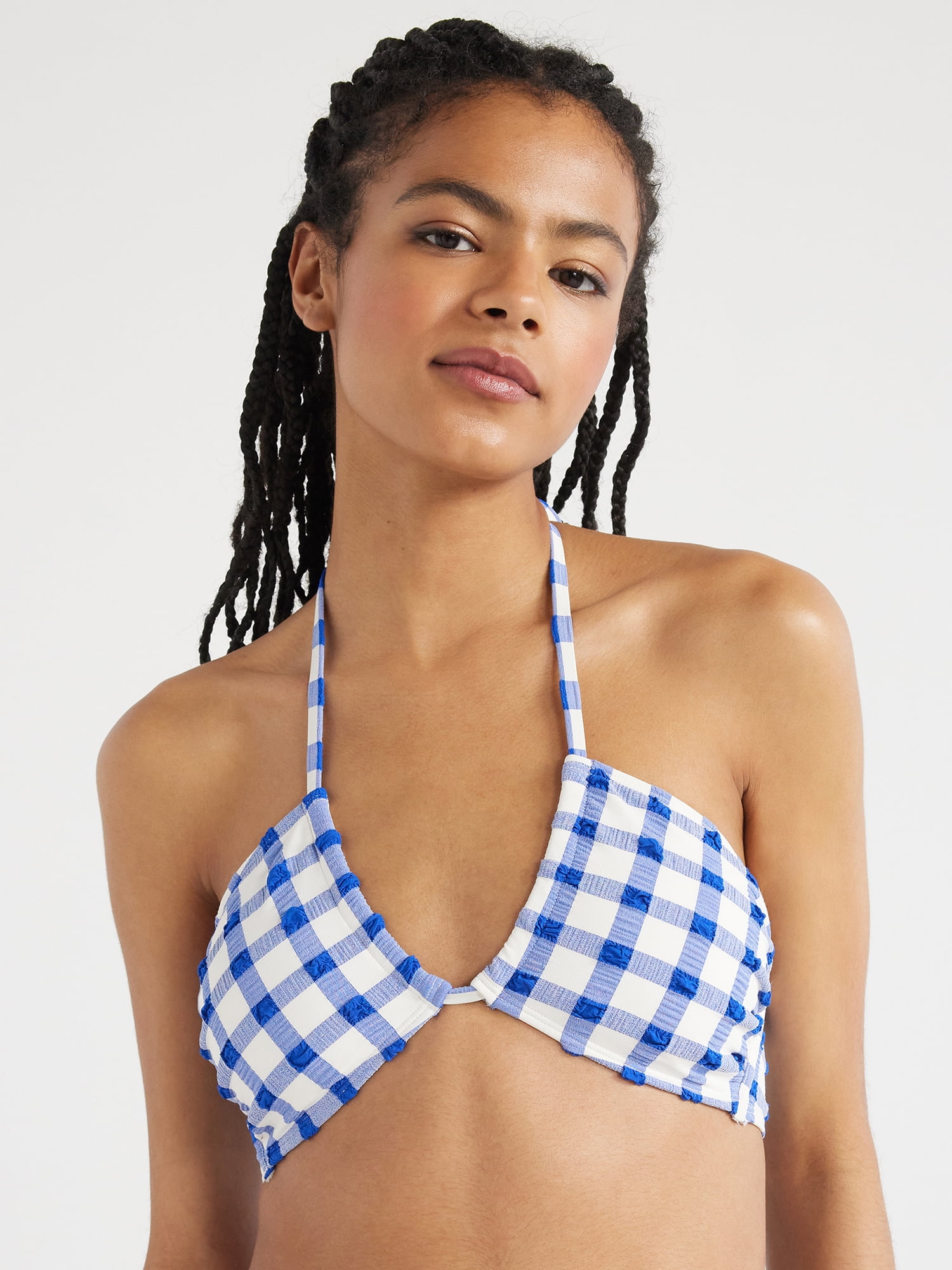 Blue plaid bikini hotsell