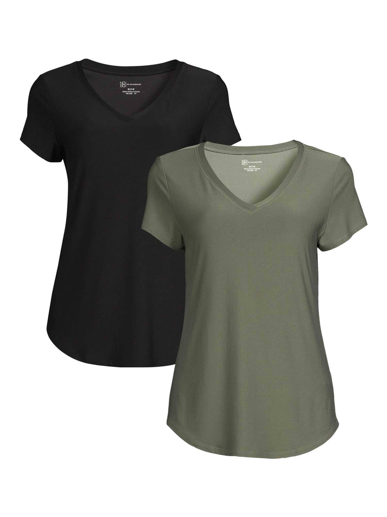 No Boundaries women's S(3-5) t-shirt gray Heart on front v-neck short  sleeve