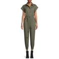 thumbnail image 1 of No Boundaries Juniors’ Button-Front Jumpsuit, 1 of 5
