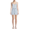 thumbnail image 1 of No Boundaries Juniors' Button Front Romper, 1 of 5