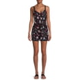 thumbnail image 1 of No Boundaries Juniors' Button Front Romper, 1 of 5