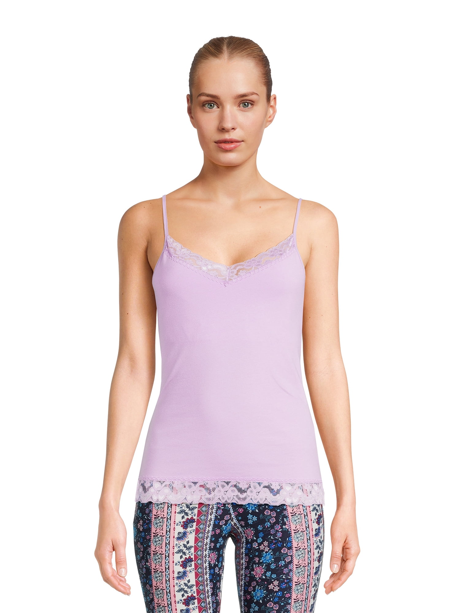 No Boundaries Juniors Cami with Lace Trim, Sizes XS3XL