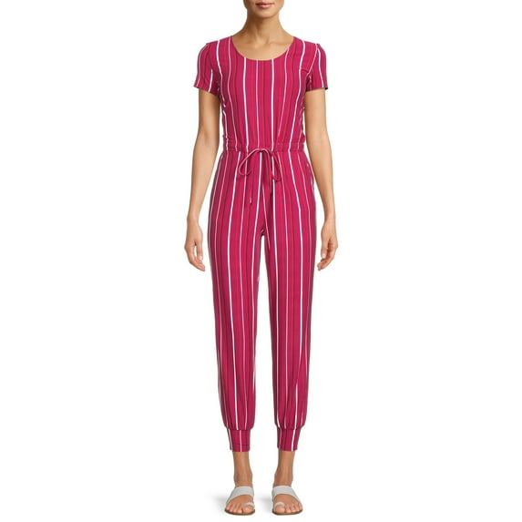 No Boundaries Juniors' Cap Sleeve Jumpsuit