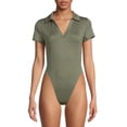 thumbnail image 1 of No Boundaries Juniors' Cap Sleeve Polo Bodysuit, 1 of 5