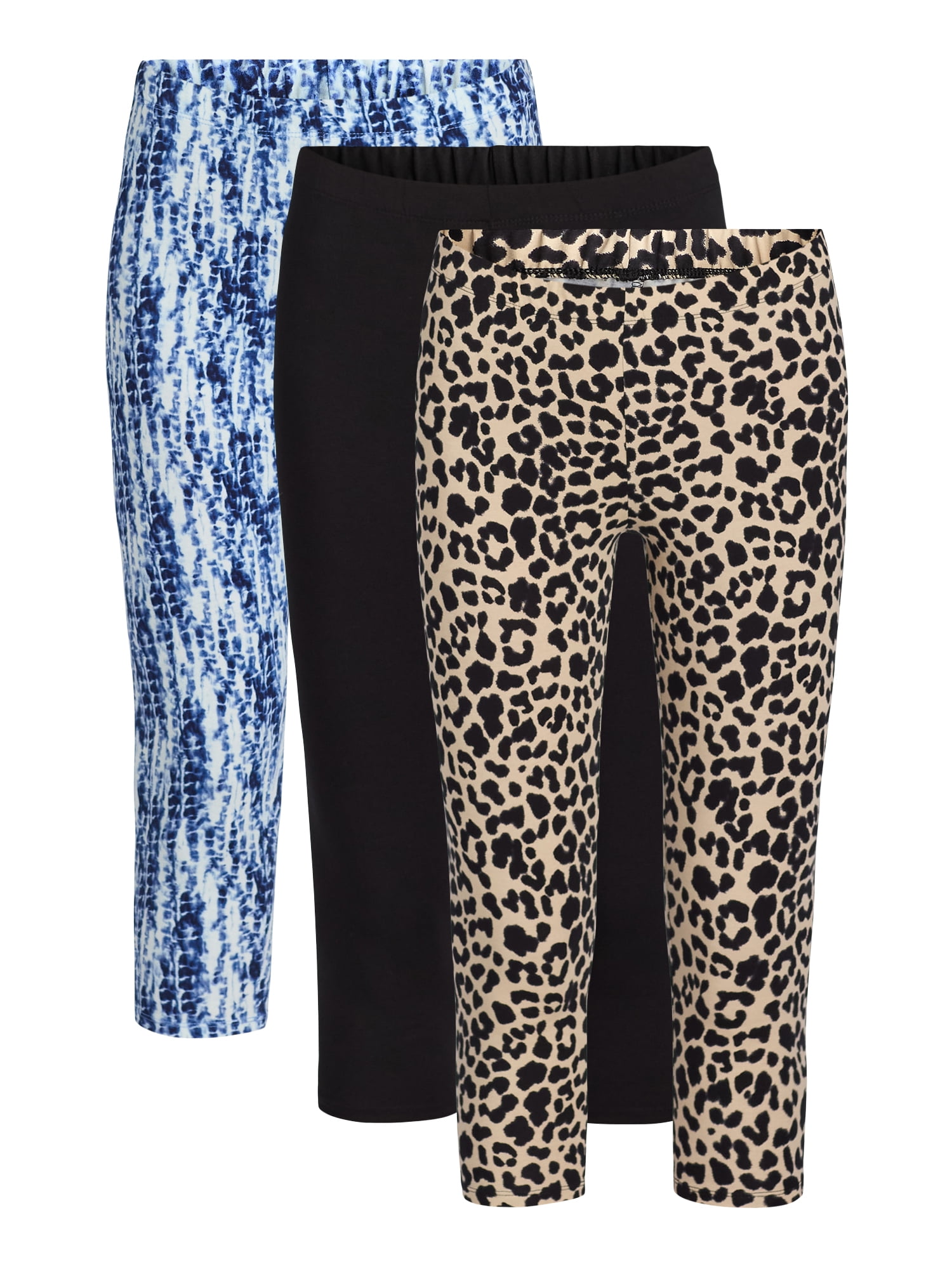 No Boundaries Capri Leggings 3 Pack Women s and Women s Plus Walmart