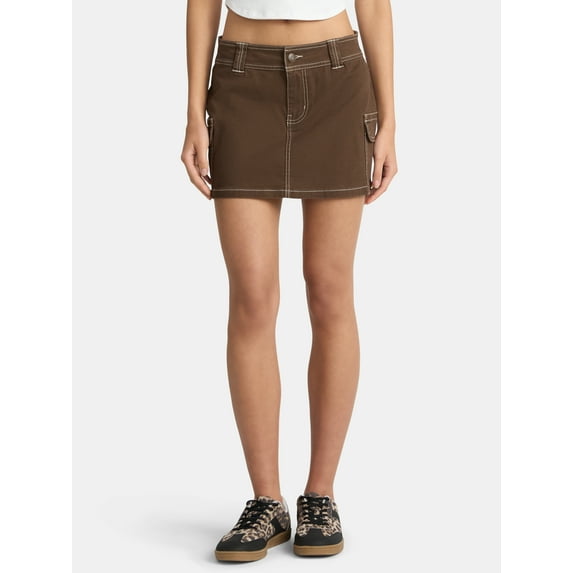 No Boundaries Cargo Mini Skirt, Women's