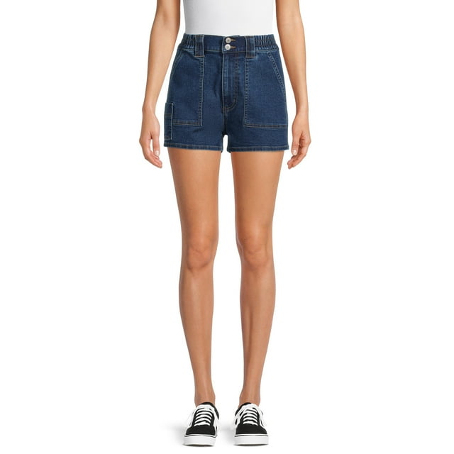 No Boundaries Juniors' Carpenter Elastic Waist Shorts