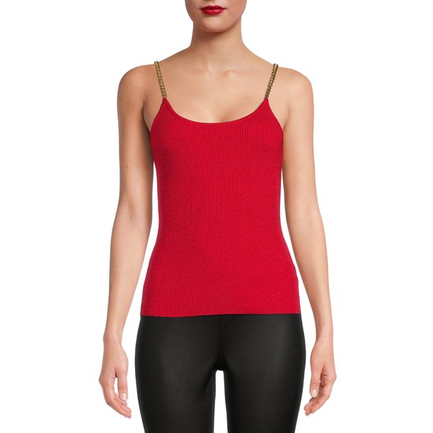 No Boundaries Juniors Chain Strap Tank Top