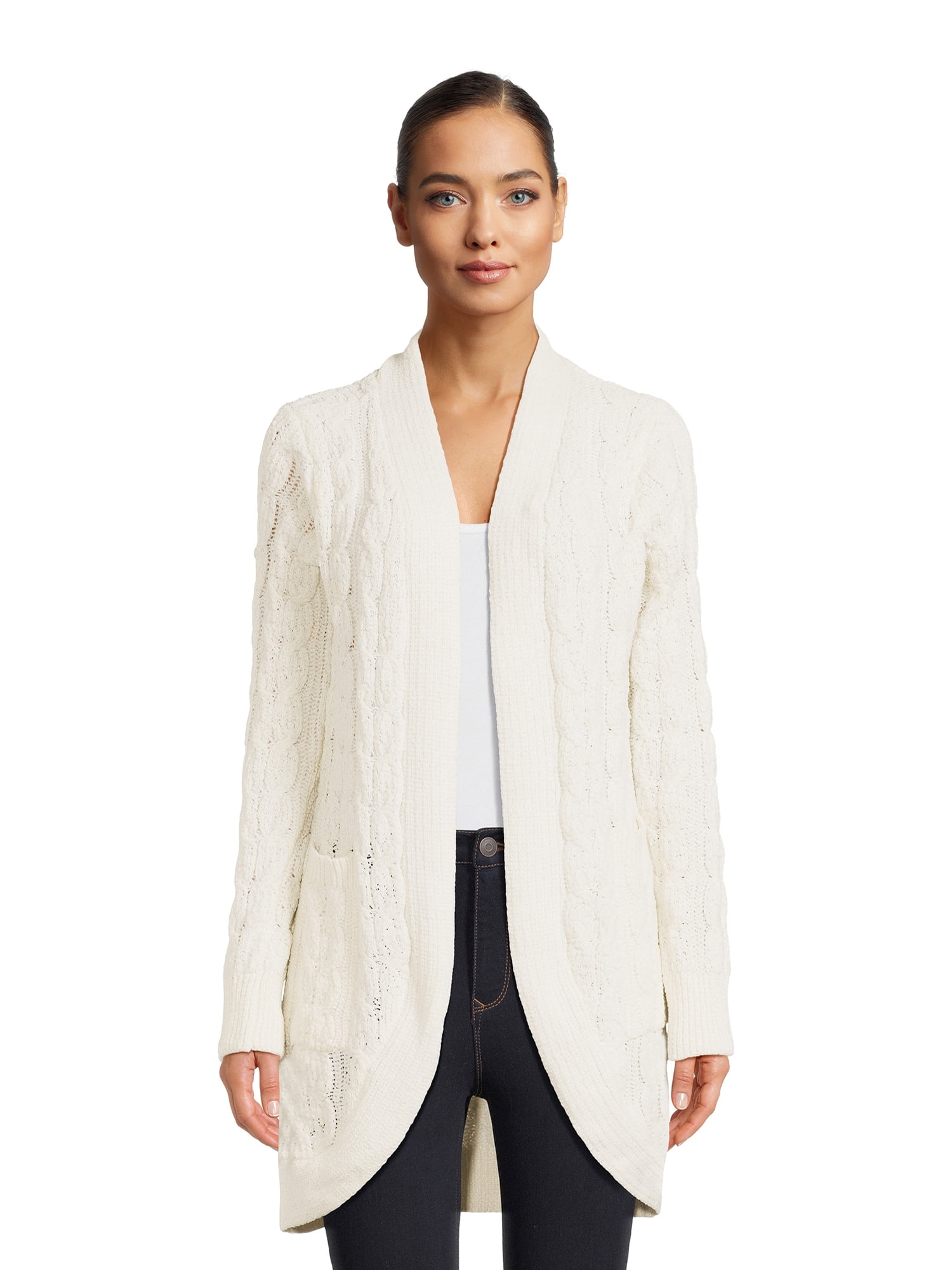 No Boundaries Juniors Chenille Cocoon Cardigan Sweater Midweight