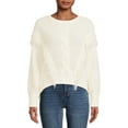 thumbnail image 1 of No Boundaries Juniors' Chenille Fringe Sweater, 1 of 5