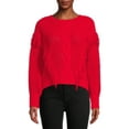 thumbnail image 1 of No Boundaries Juniors' Chenille Fringe Sweater, 1 of 5