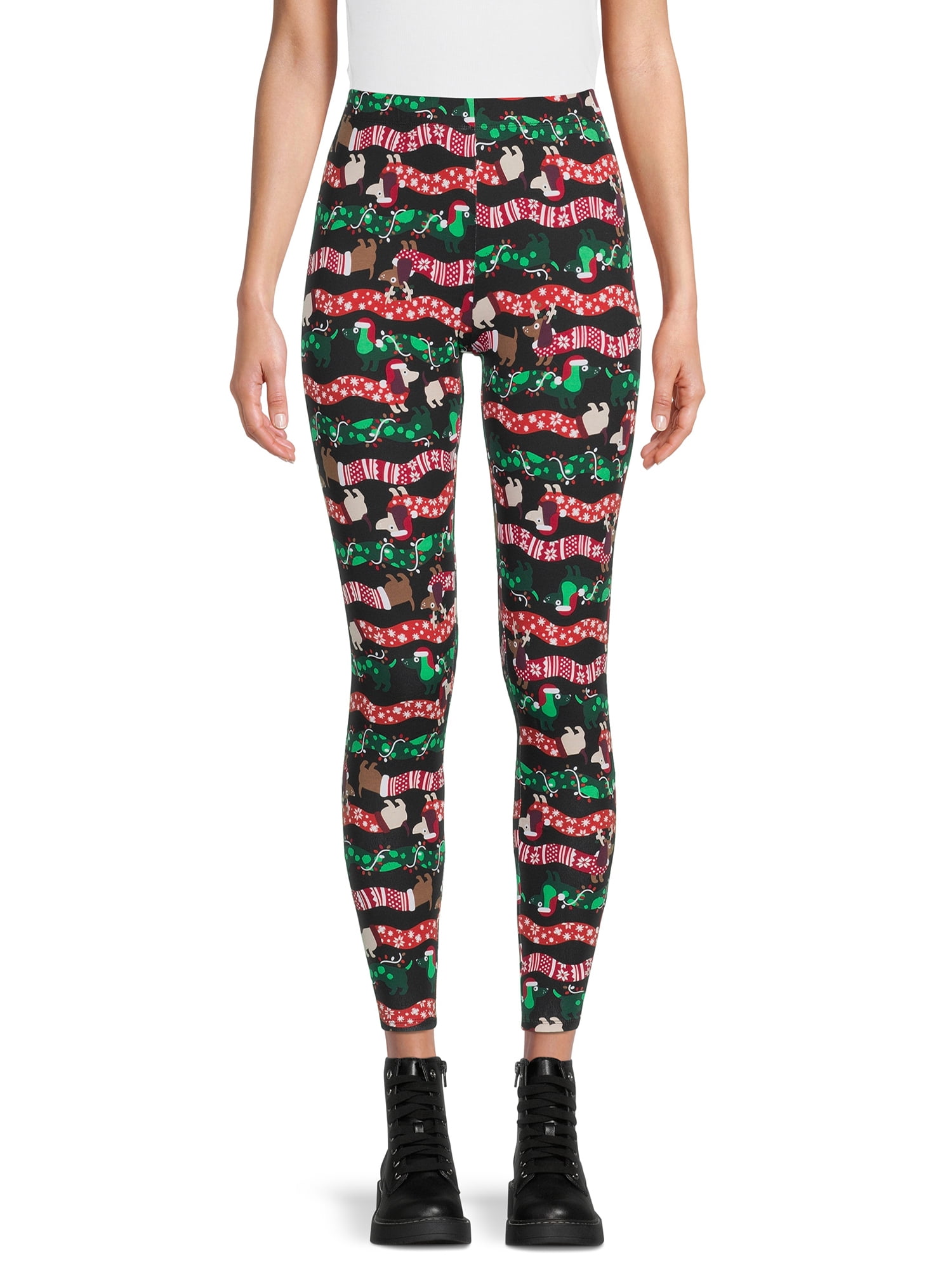 No Boundaries Juniors' Christmas Ankle Leggings 