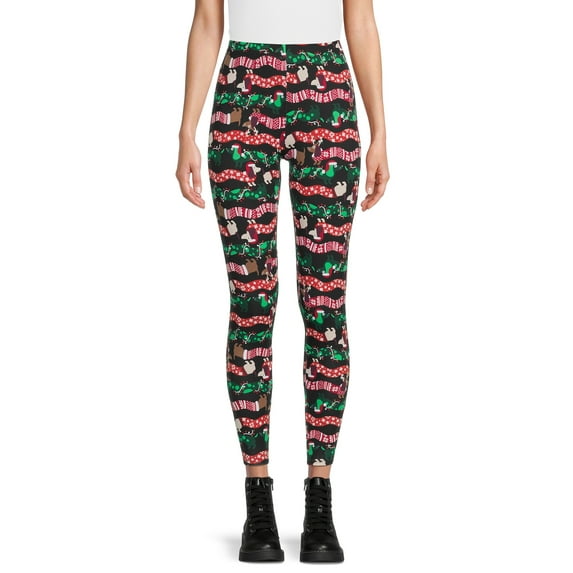 No Boundaries Juniors' Christmas Ankle Leggings
