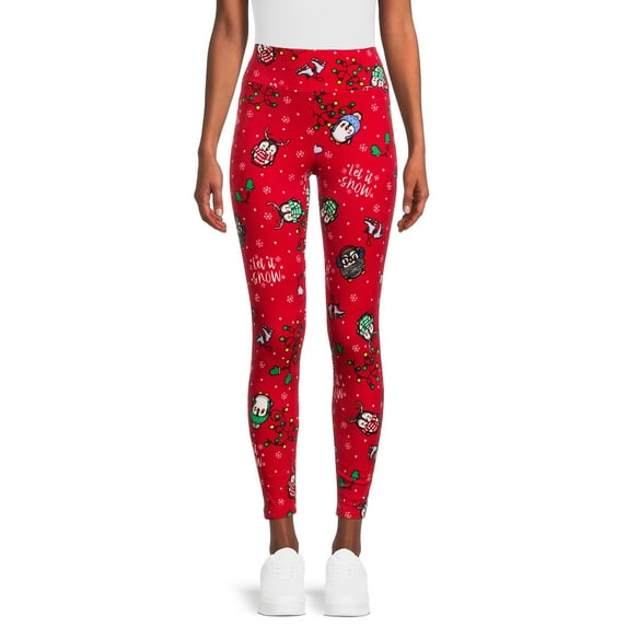 No Boundaries Juniors Christmas Velour Leggings, Sizes S-3XL