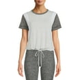 thumbnail image 1 of No Boundaries Juniors' Cinched Waist T-Shirt, 1 of 5