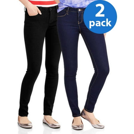 No Boundaries Juniors' Classic Skinny Jeans, 2-Pack, Sizes 1-17