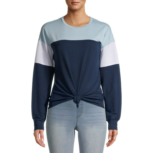 No Boundaries Juniors Colorblock Top with Scrunchie, 2 Pack