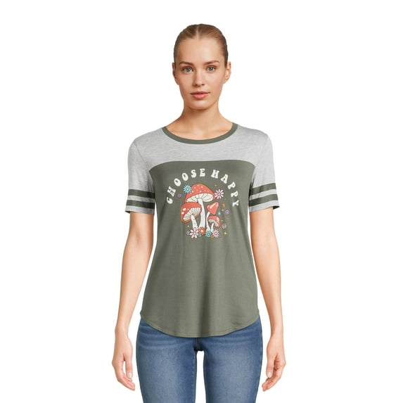 No Boundaries Juniors Colorblocked Graphic Print T-Shirt