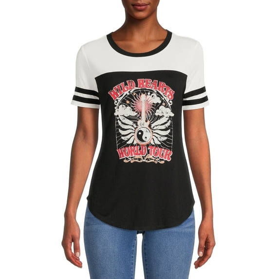 No Boundaries Juniors Colorblocked Graphic Print T-Shirt