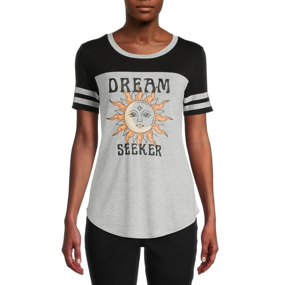 No Boundaries Juniors Colorblocked Graphic Print T-Shirt