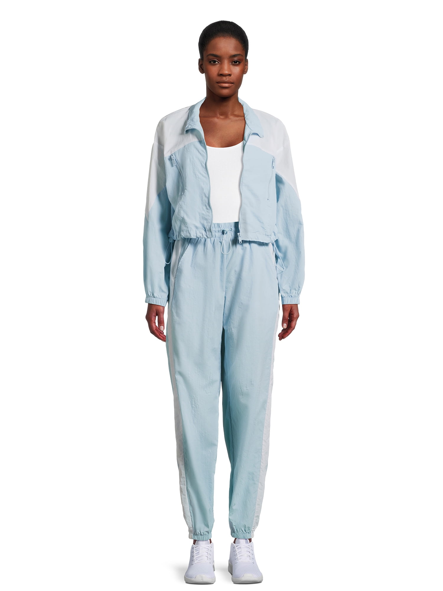 No Boundaries Juniors' Colorblocked Track Jacket and Jogger Pants Set