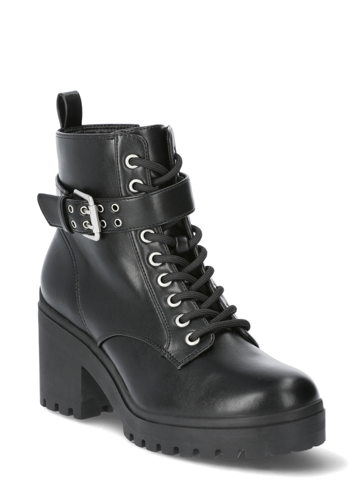 No Boundaries Women s Lace Up Motto Boot Wide Width Available Walmart