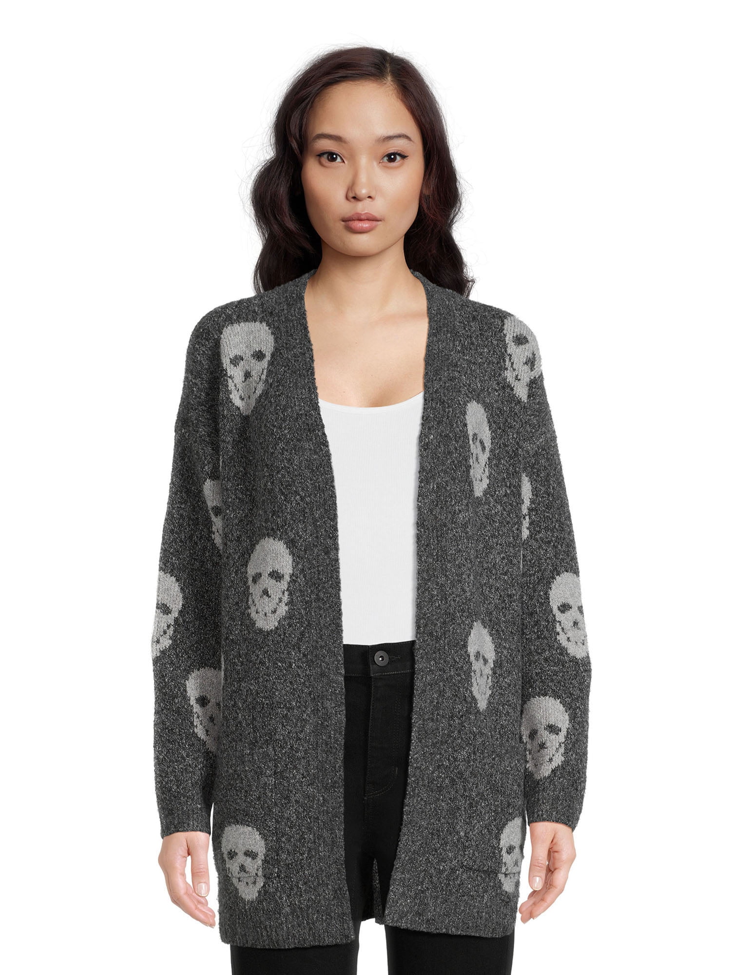 No Boundaries Juniors Conversational Cardigan, Sizes XS-3XL No Boundaries Juniors Conversational Cardigan, Sizes XS-3XL