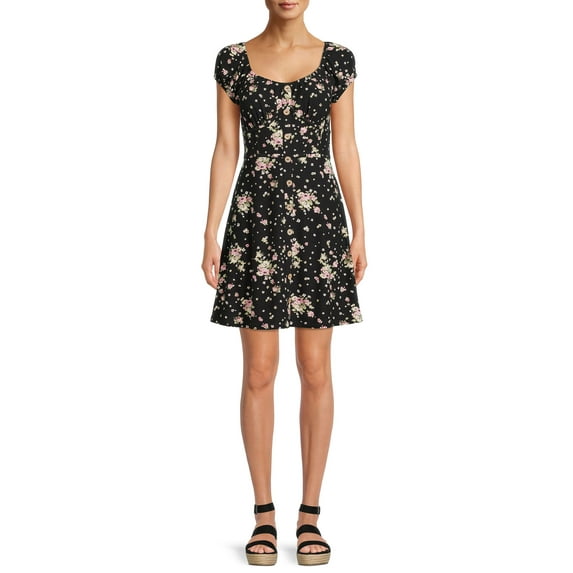 No Boundaries Juniors' Corset Peasant Dress