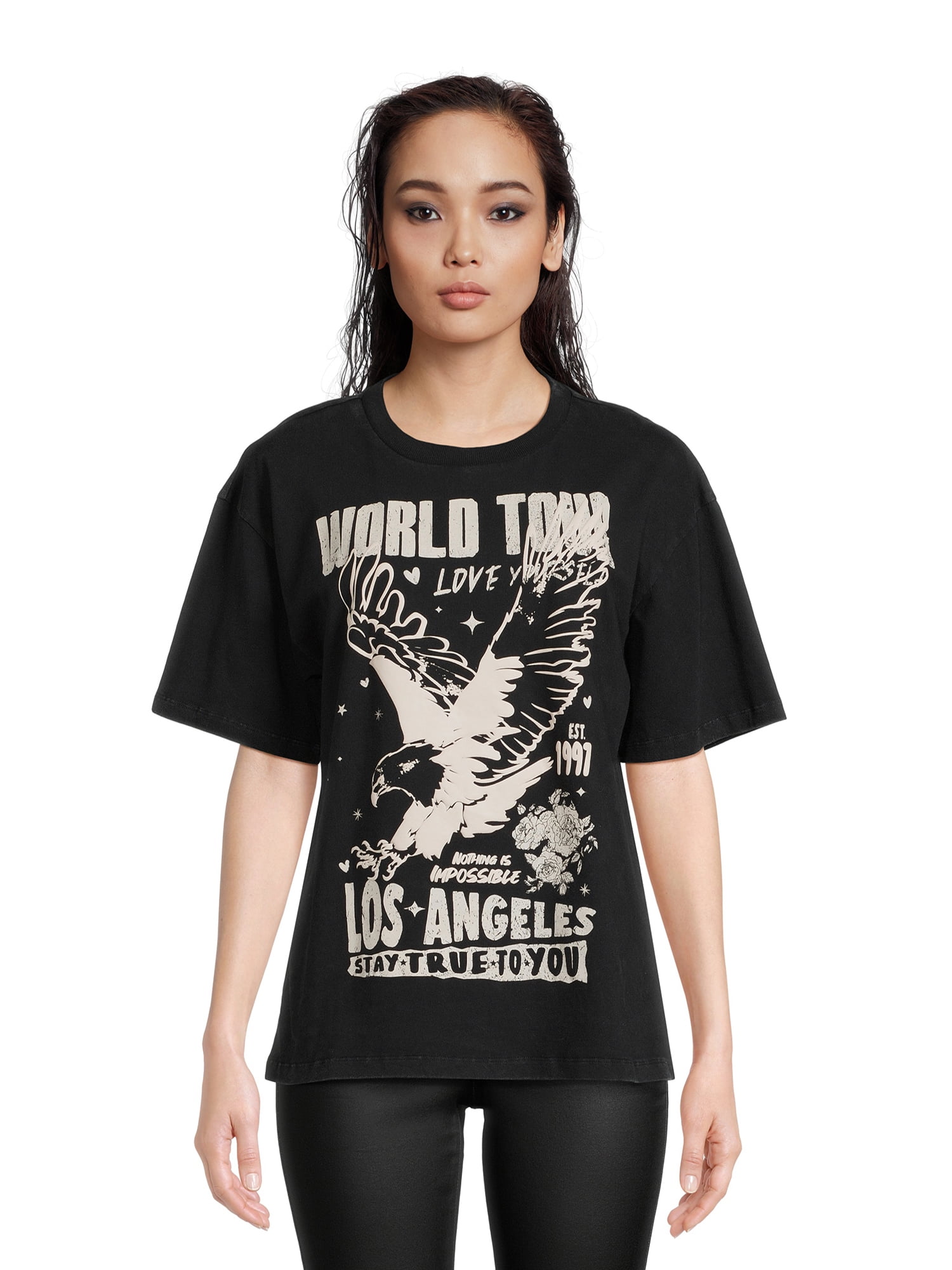 No Boundaries Juniors CottonJersey Graphic TShirt