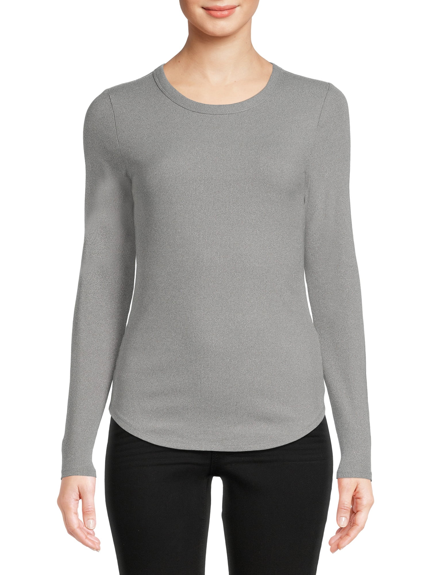 【YOURNUS】Destroyed Ribbed Long Sleeve No-Boundaries-Juniors-Crew-