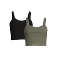 thumbnail image 1 of No Boundaries Juniors Crop Rib Tank Top, 2-Pack, 1 of 5