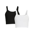 thumbnail image 1 of No Boundaries Juniors Crop Rib Tank Top, 2-Pack, 1 of 5