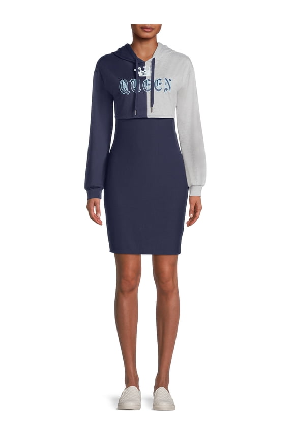 Juniors' Cropped Hoodie and Dress Set, 2-Piece