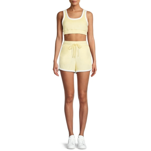 No Boundaries Juniors' Cropped Tank Top and Shorts Set, 2-Piece
