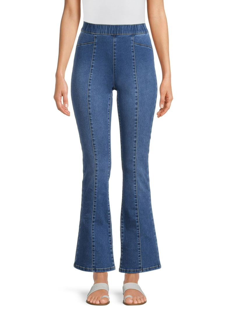 No Boundaries Juniors Crossover Pull On Flare Jeggings, Sizes S