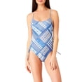 No Boundaries Juniors' Cut-Out Denim Daisy One-Piece Swimsuit - Walmart.com