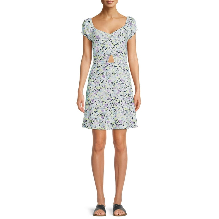 No Boundaries Juniors Cut Out Dress with Ruched Front Walmart