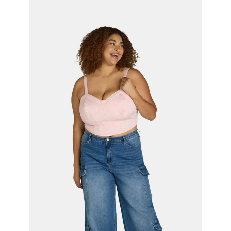 No Boundaries Denim Corset Top Women s and Women s Plus