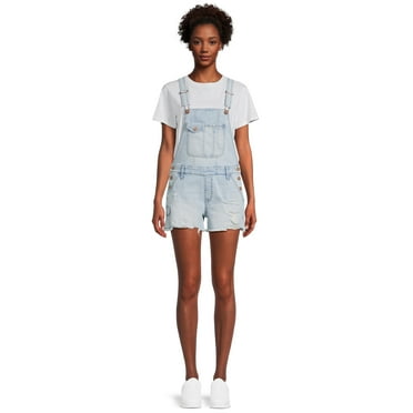No Boundaries Juniors' Denim Shortalls, Sizes XS-XXXL