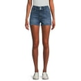 thumbnail image 1 of No Boundaries Double Button Denim Shorts, 3.5" Inseam, Women's and Women's Plus, 1 of 5