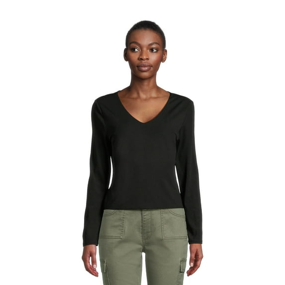 No Boundaries Juniors Double Layer Long Sleeve Tee, Sizes XS - 3XL