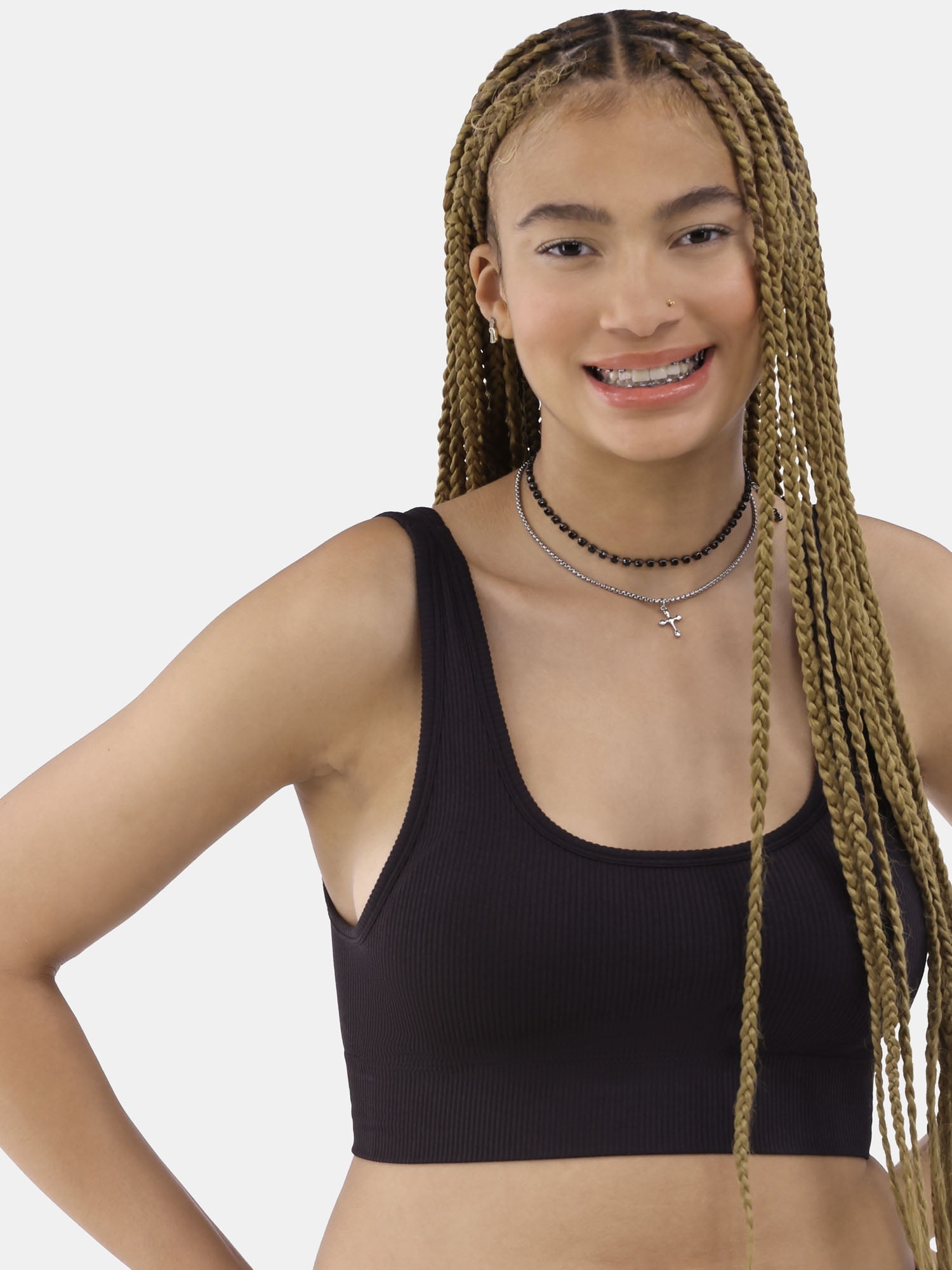 No Boundaries Double Scoop Seamless Bra, Women’s and Women’s Plus