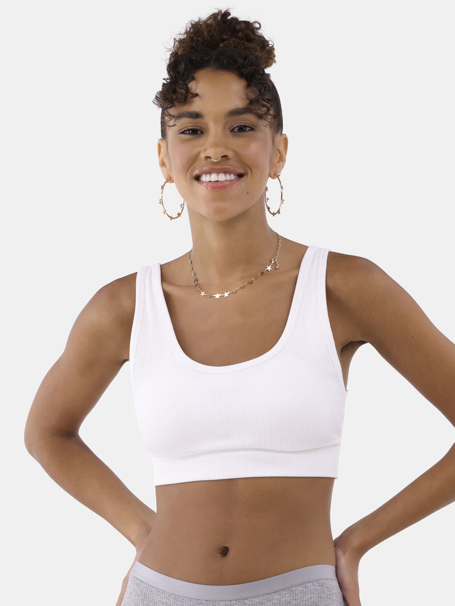 No Boundaries Double Scoop Seamless Bra, Women’s and Women’s Plus