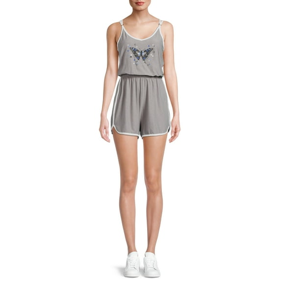 No Boundaries Juniors' Double Strap Romper