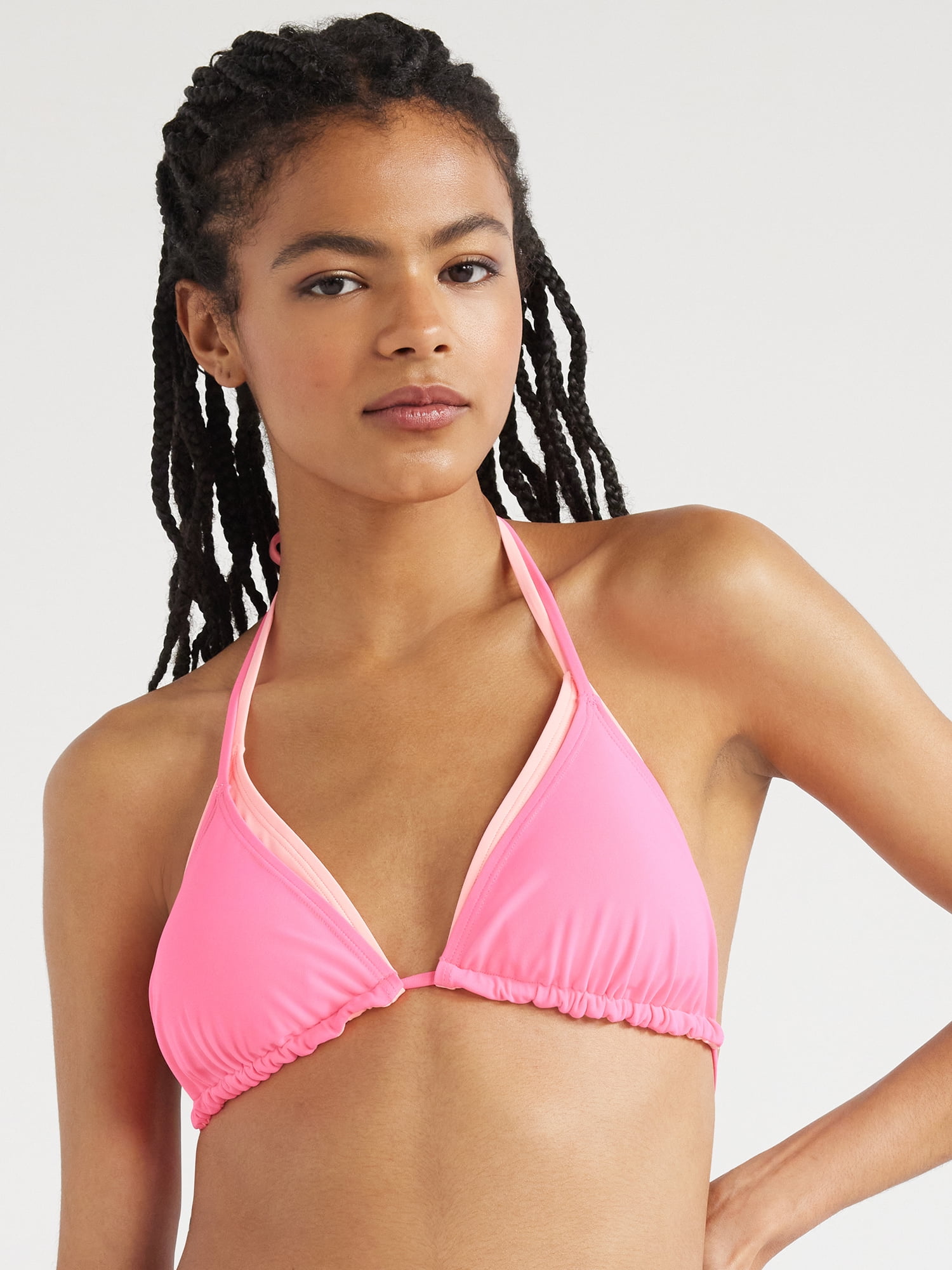 No Boundaries Juniors’ Double Triangle Bikini Top, Sizes XSXL